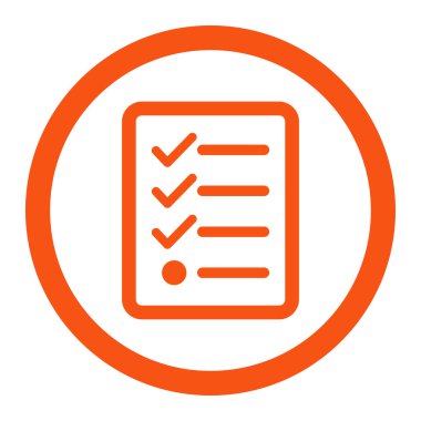 Düz turuncu turuncu renk yuvarlanmış vektör simgesi