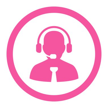 Support chat flat pink color rounded vector icon