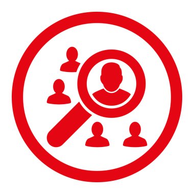 Marketing flat red color rounded vector icon