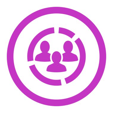 Demography diagram flat violet color rounded vector icon