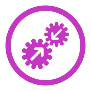 Integration flat violet color rounded vector icon