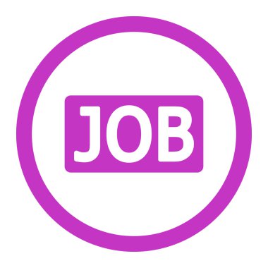 Job flat violet color rounded vector icon