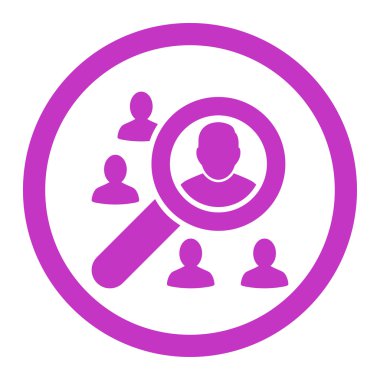 Marketing flat violet color rounded vector icon
