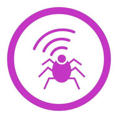 Radio spy bug flat violet color rounded vector icon