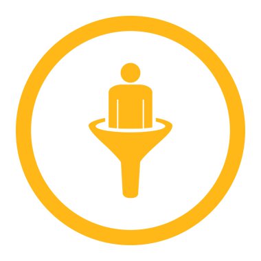 Satış Huni düz sarı yuvarlak renkli vektör simgesi