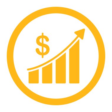 Yuvarlak satış düz sarı renk vektör simgesi