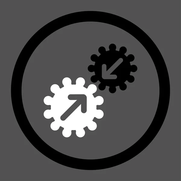 Integration flat black and white colors rounded vector icon — ストックベクタ