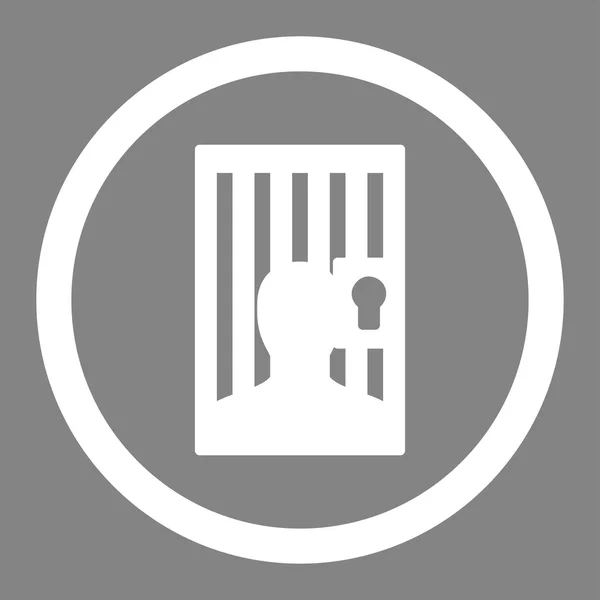 Prisión plana de color blanco redondeado icono de vector — Archivo Imágenes Vectoriales