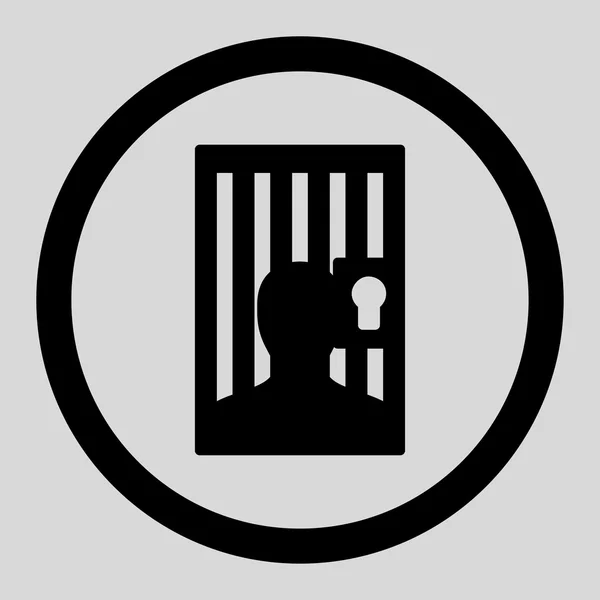 Gefängnis flache schwarze Farbe abgerundetes Vektorsymbol — Stockvektor