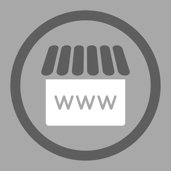 Webstore plana cinza escuro e branco cores arredondadas vetor ícone —  Vetores de Stock