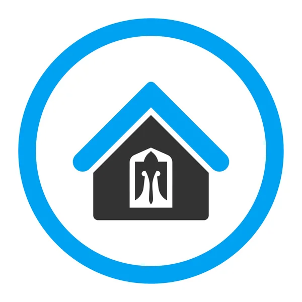 Home flache blaue und graue Farben abgerundetes Vektorsymbol — Stockvektor