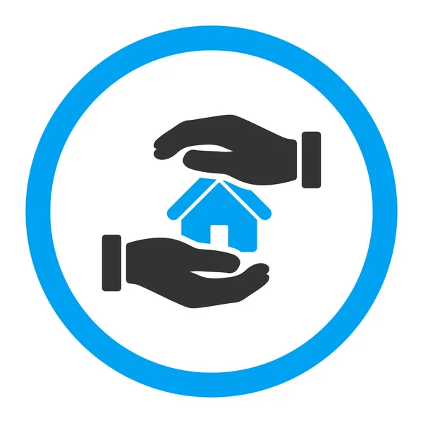 Realty insurance flat blue and gray colors rounded vector icon — 图库矢量图片