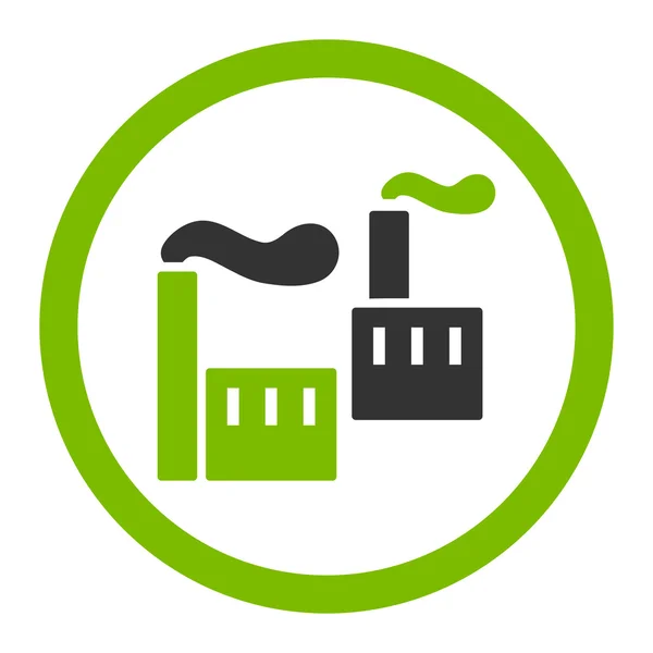 Industrin platt eco gröna och grå färger rundade vektor icon — Stock vektor
