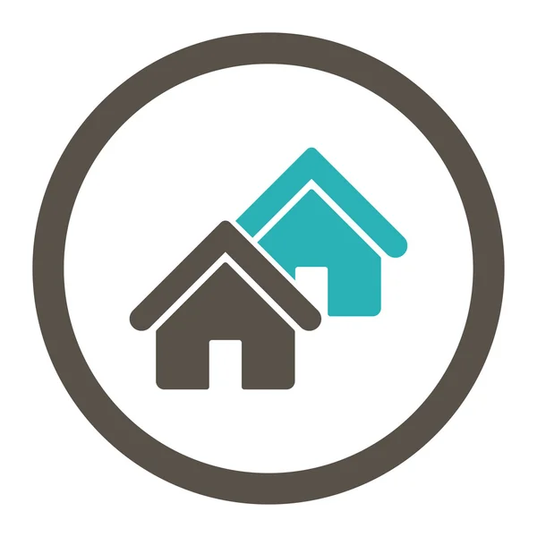 Realty flat grey and cyan colors rounded vector icon — Διανυσματικό Αρχείο