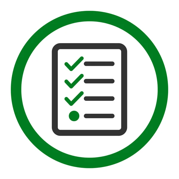 Lista de verificación de color verde plano y gris redondeado icono de vector — Archivo Imágenes Vectoriales