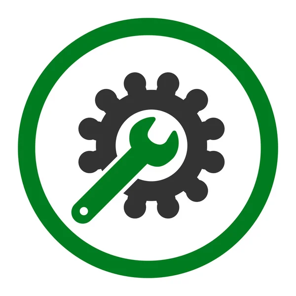 Personalização plana verde e cinza cores arredondadas vetor ícone — Vetor de Stock