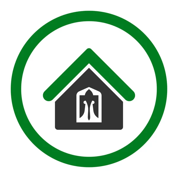 Home flache grüne und graue Farben abgerundetes Vektorsymbol — Stockvektor