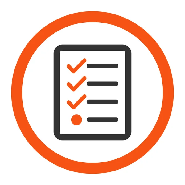 Checklist flat orange and gray colors rounded vector icon — Stock Vector