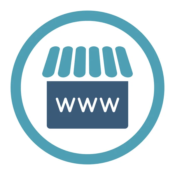 WebStore επίπεδη κυανό και μπλε χρώματα και στρογγυλεμένες εικονίδιο του φορέα — Διανυσματικό Αρχείο