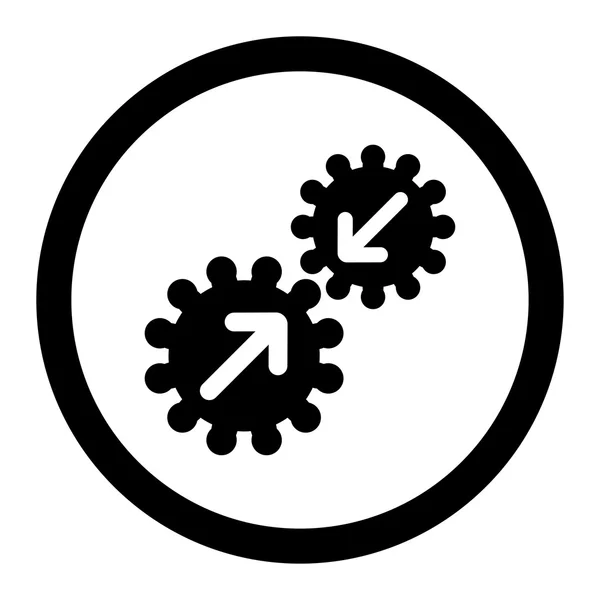 Integration flat black color rounded vector icon — 图库矢量图片