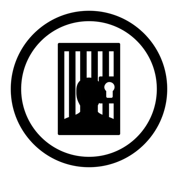 Prison flat black color rounded vector icon — Stockvector
