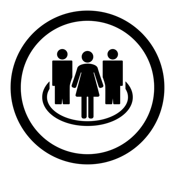 Society flat black color rounded vector icon — Διανυσματικό Αρχείο