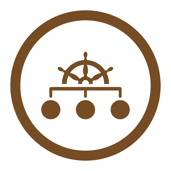 Руле плоский коричневый цвет, иконка вектора — стоковый вектор