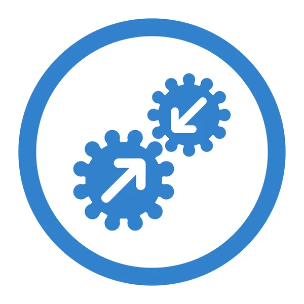 Integration flat cobalt color rounded vector icon — Stockvector