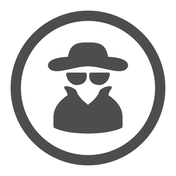 Spy flat gray color rounded vector icon — Stok Vektör