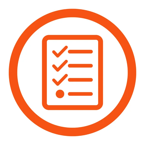 Checklist flat orange color rounded vector icon — Stock Vector
