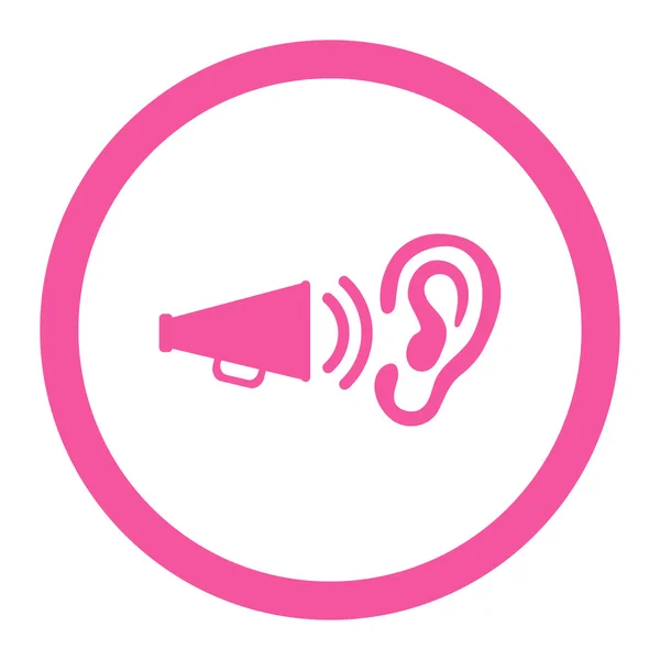 Publicité icône vectorielle arrondie de couleur rose plat — Image vectorielle