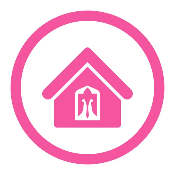 Zuhause flache rosa Farbe abgerundete Vektor-Symbol — Stockvektor