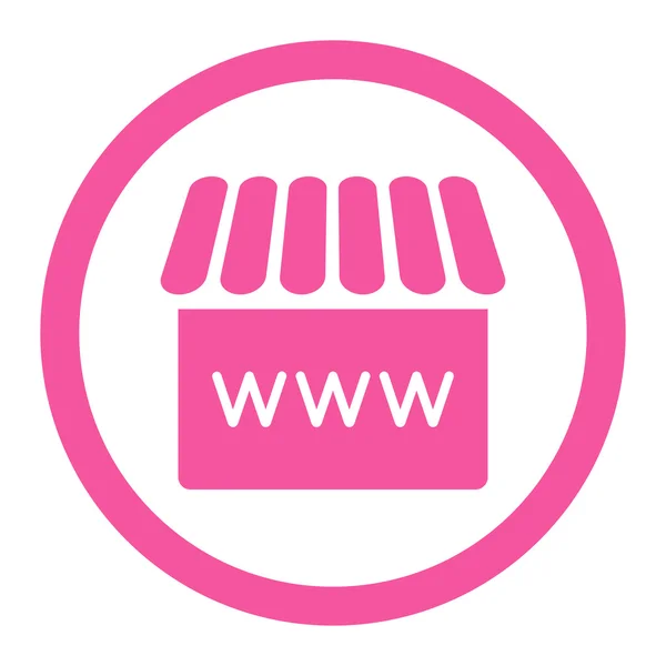 Webstore flat pink color rounded vector icon — 图库矢量图片