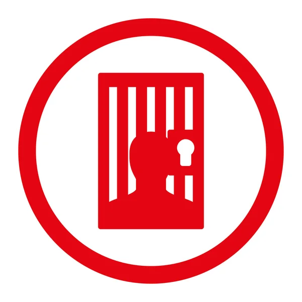 Prison flat red color rounded vector icon — ストックベクタ