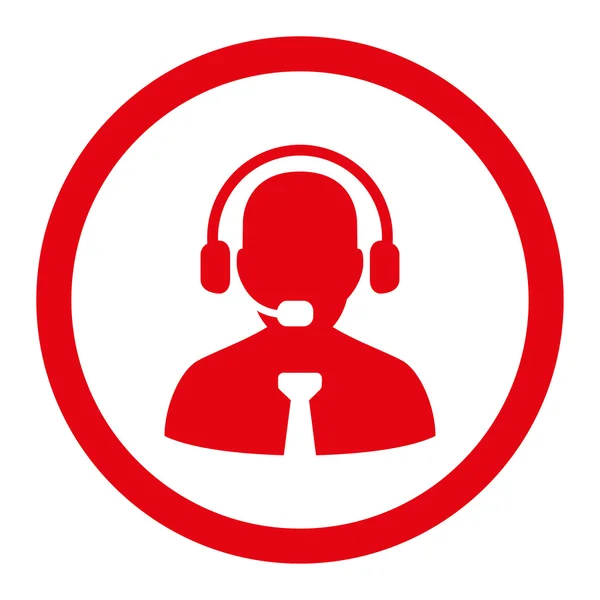 Support chat flat red color rounded vector icon — 스톡 벡터