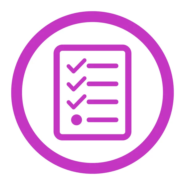 Checklist flat violet color rounded vector icon — Stockový vektor