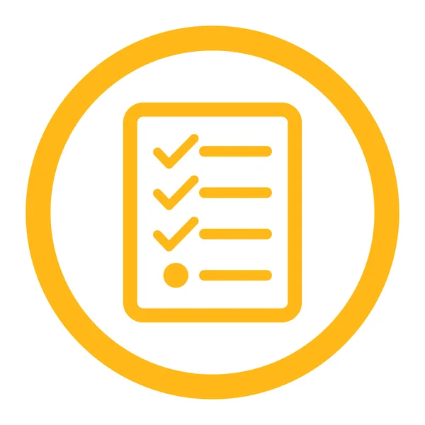 Checklist flat yellow color rounded vector icon — Stock Vector