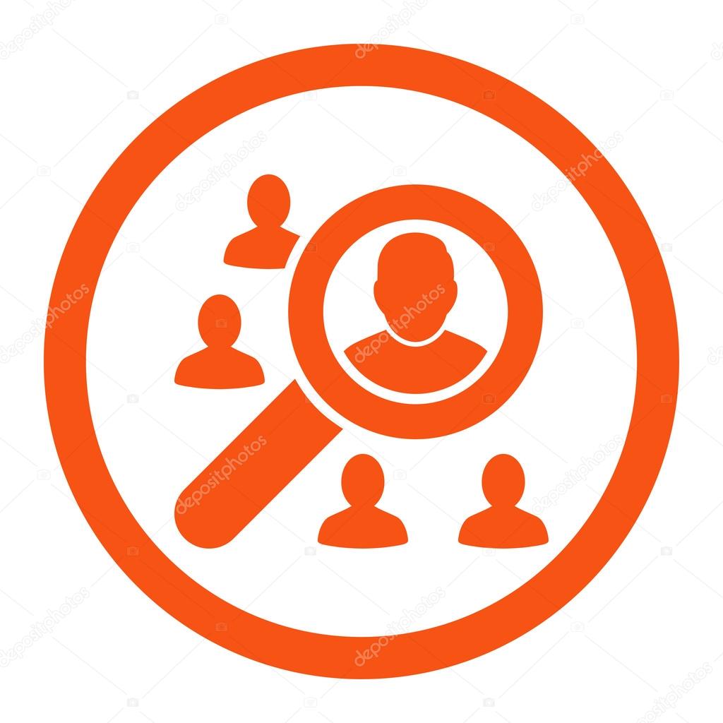 Marketing flat orange color rounded vector icon