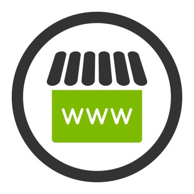 Glif kutsal kişilerin resmi webstore düz eko yeşil ve gri renkler yuvarlak