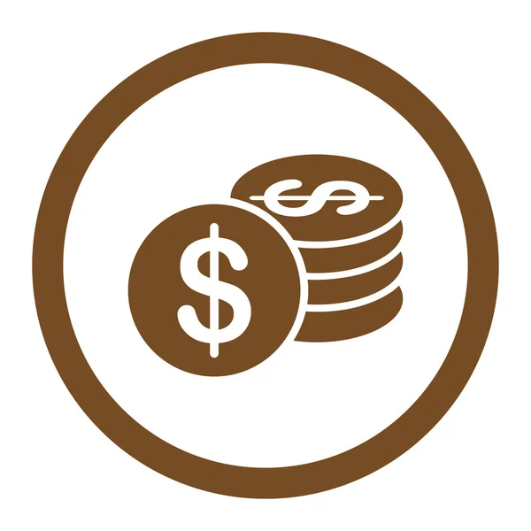 Dollár érmék ikon — Stock Fotó