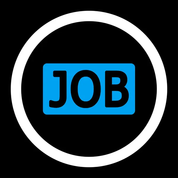Job flache blaue und weiße Farben abgerundet Glyphen-Symbol — Stockfoto