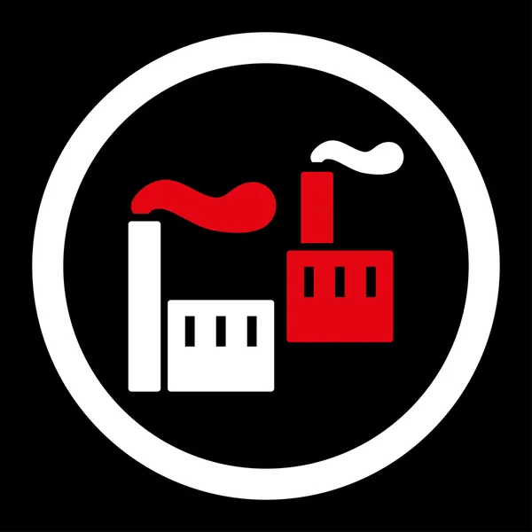 Industrie flache rote und weiße Farben abgerundet Glyphen-Symbol — Stockfoto