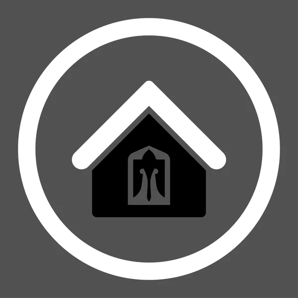Home flache schwarze und weiße Farben abgerundet Glyphen-Symbol — Stockfoto