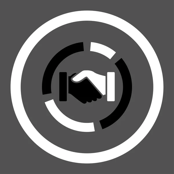 Förvärv diagram platt svart och vitt färger rundade glyph ikonen — Stockfoto