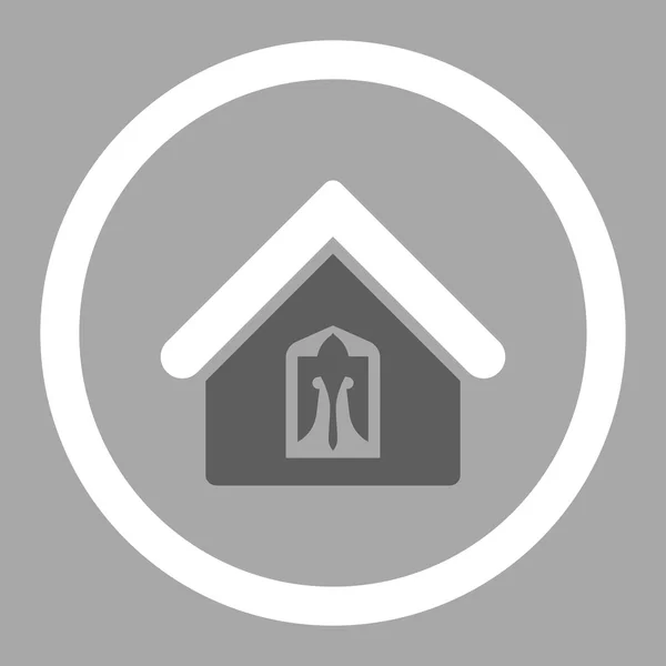 홈 플랫 어두운 회색과 흰색 색상 둥근된 모양 아이콘 — 스톡 사진