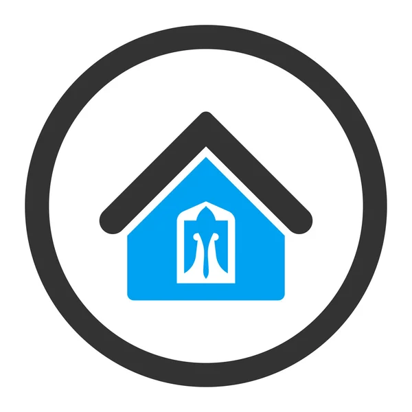 Home flache blaue und graue Farben abgerundetes Glyphen-Symbol — Stockfoto