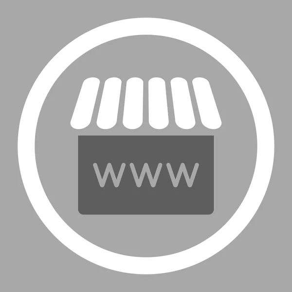 Webstore plana cinza escuro e branco cores arredondadas glifo ícone — Fotografia de Stock