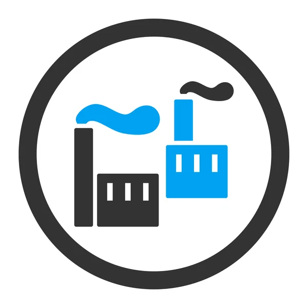 Industrie flache blaue und graue Farben abgerundet Glyphen-Symbol — Stockfoto