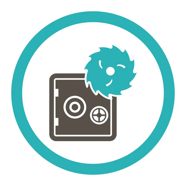 Hacking theft flat grey and cyan colors rounded glyph icon — Stock Photo, Image