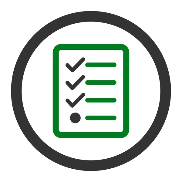 Checklist flat green and gray colors rounded glyph icon — Stock Photo, Image